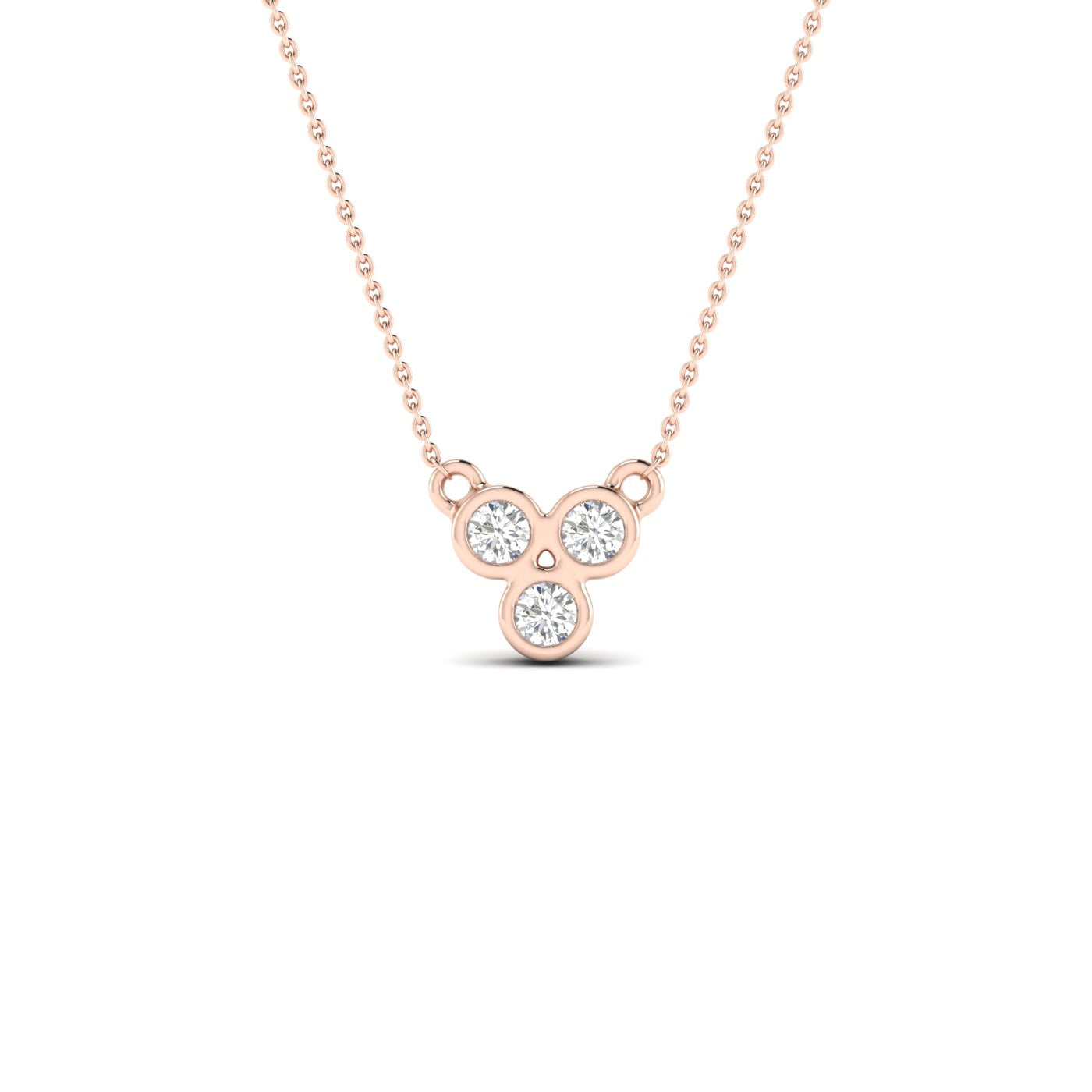 Three Stone Diamond Necklace