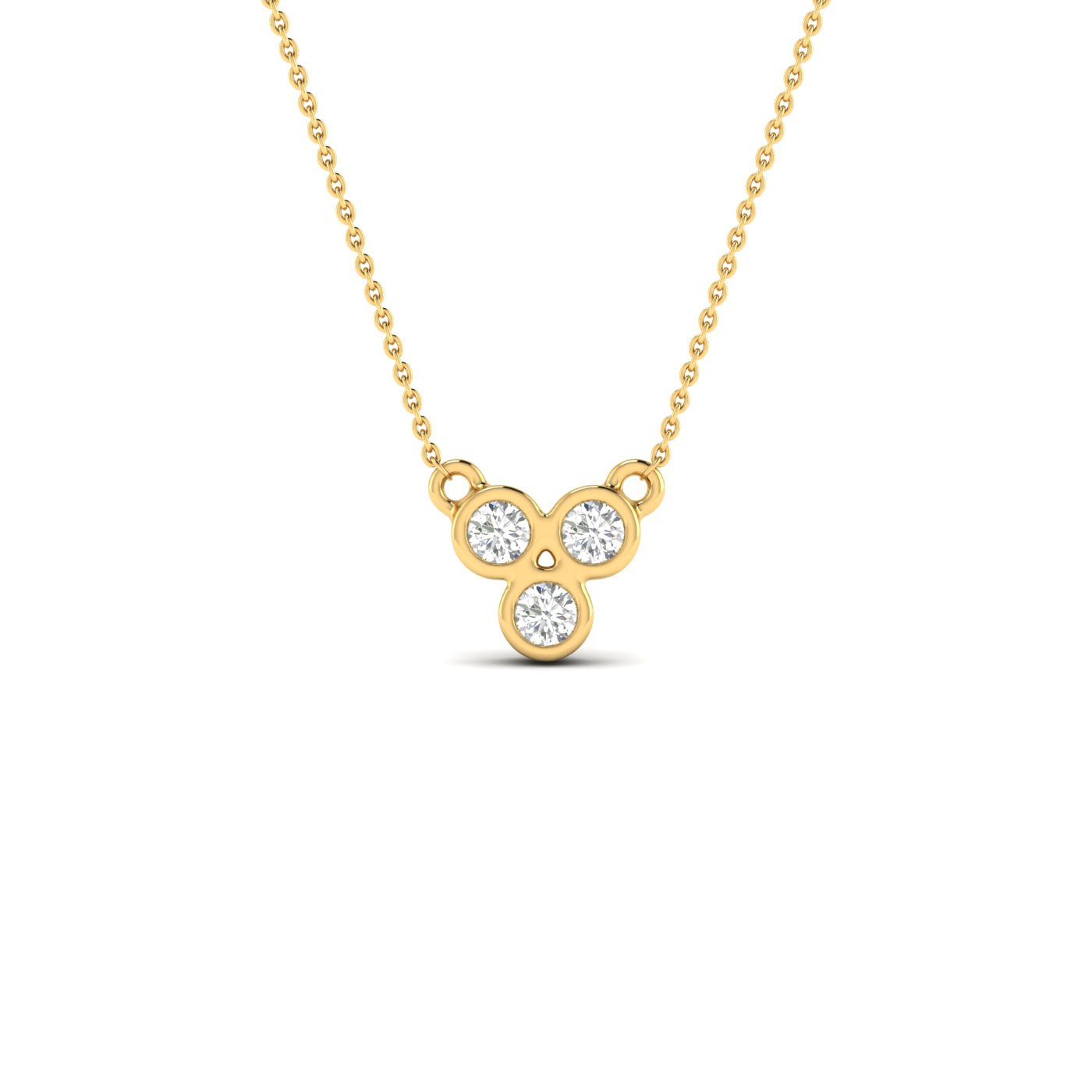 Three Stone Diamond Necklace