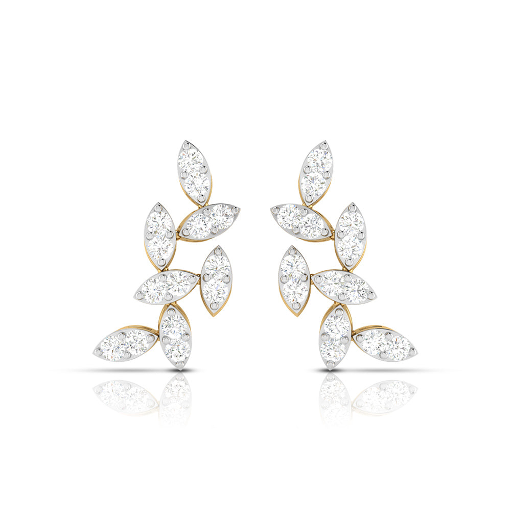 Leafy Cascade Diamond Earrings