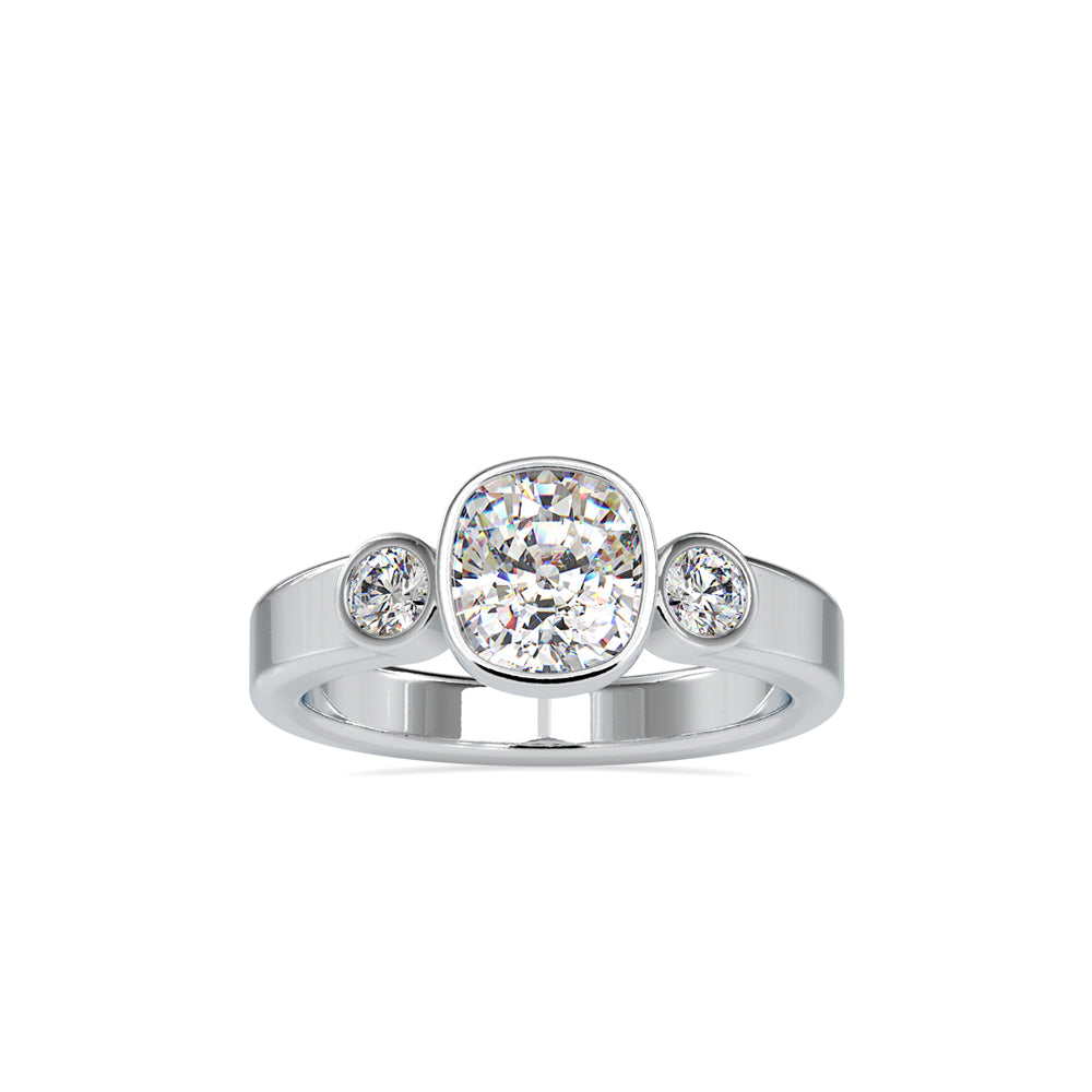 Three-stone Bezel setting Diamond Ring