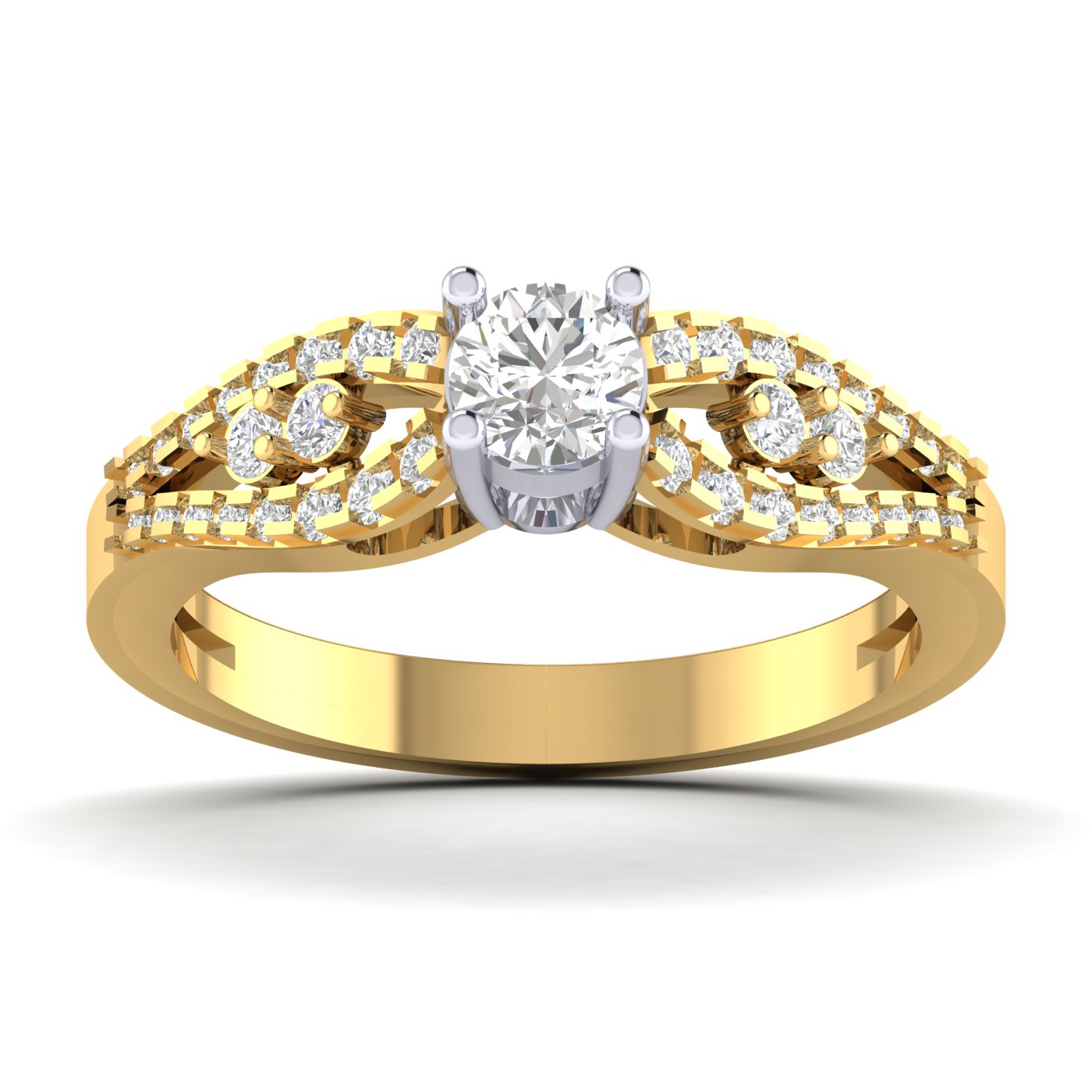 Deco Solitaire Diamond Ring
