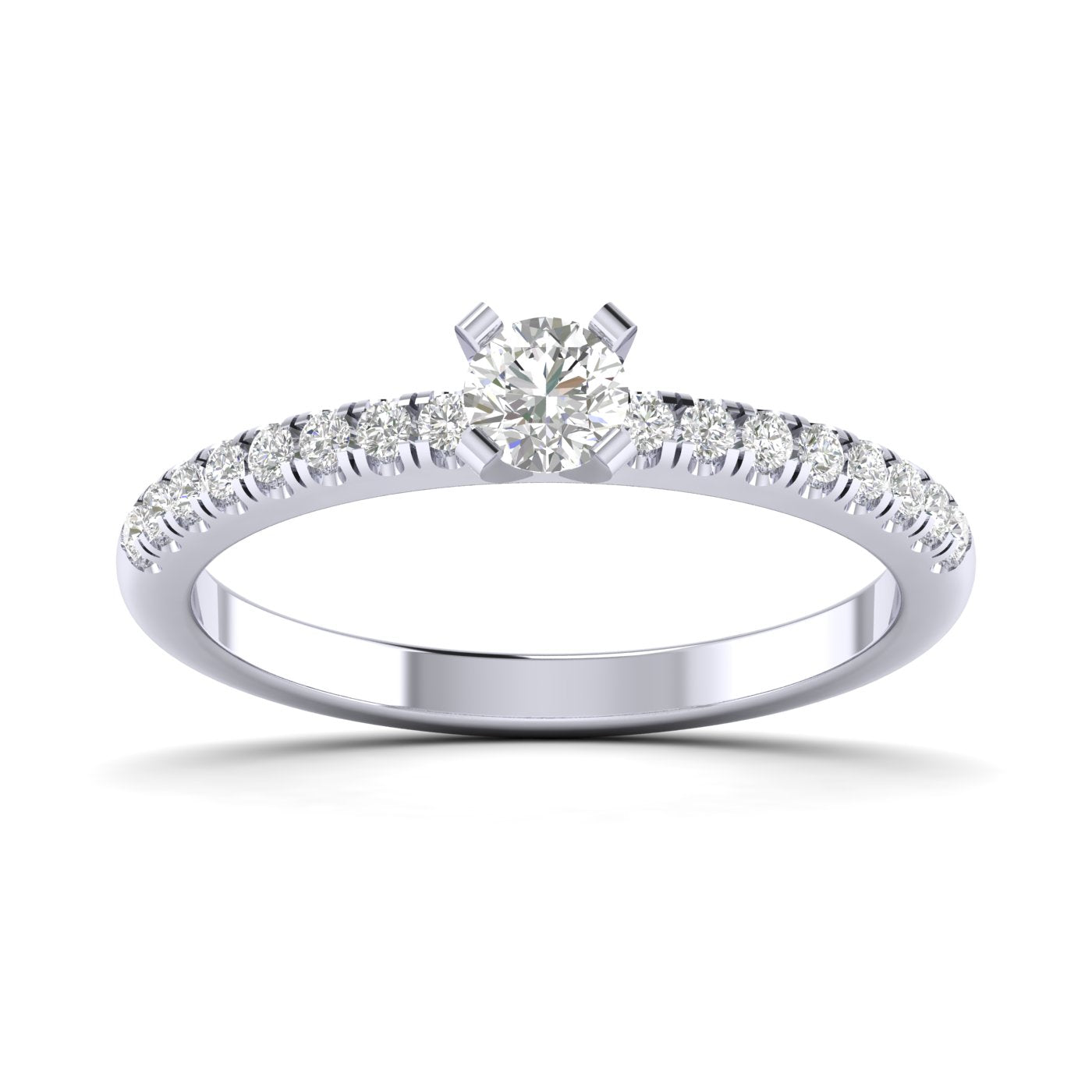 White Solitaire Diamond Ring