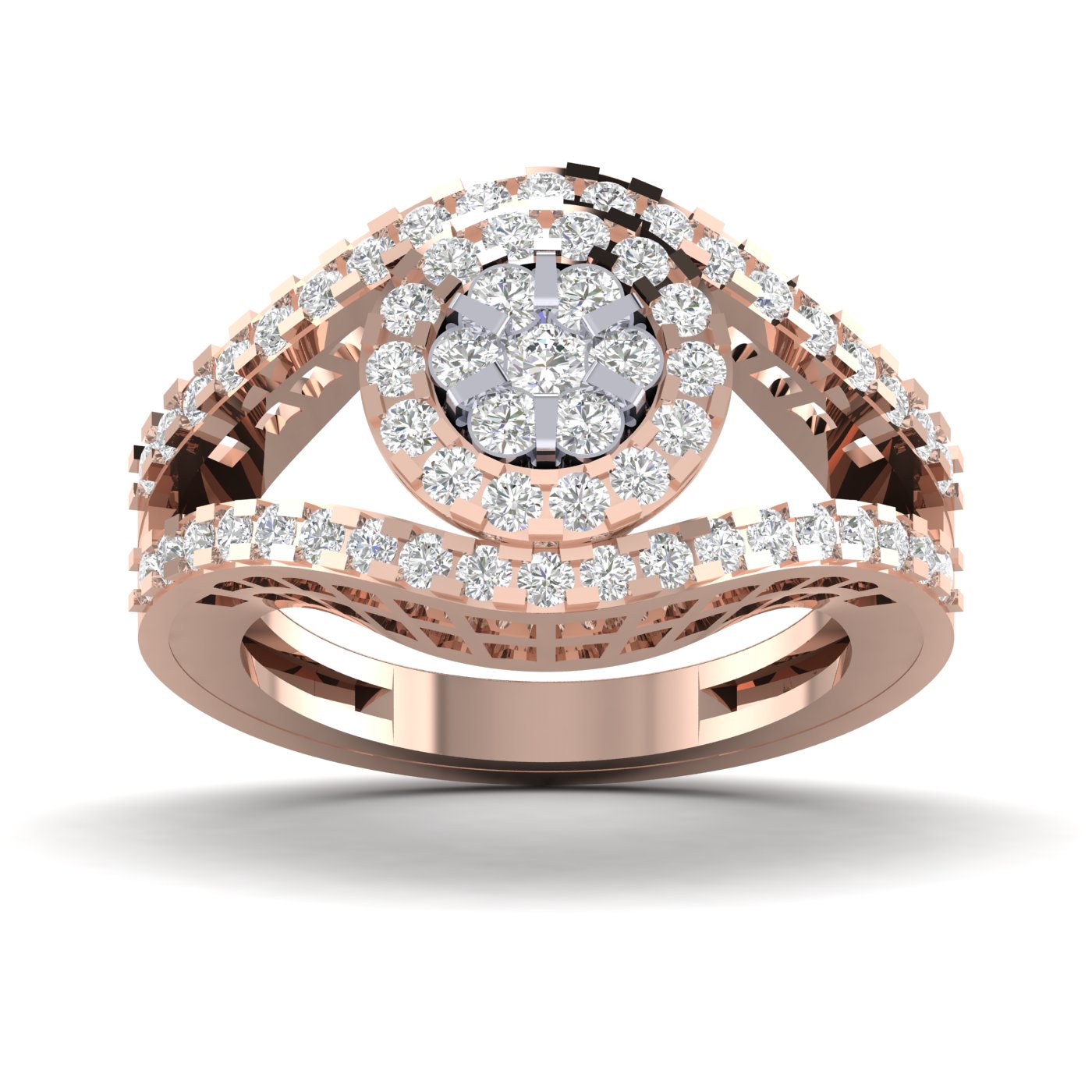 Studded Prong Diamond Ring