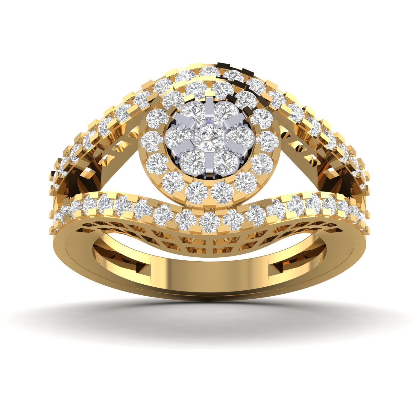 Studded Prong Diamond Ring