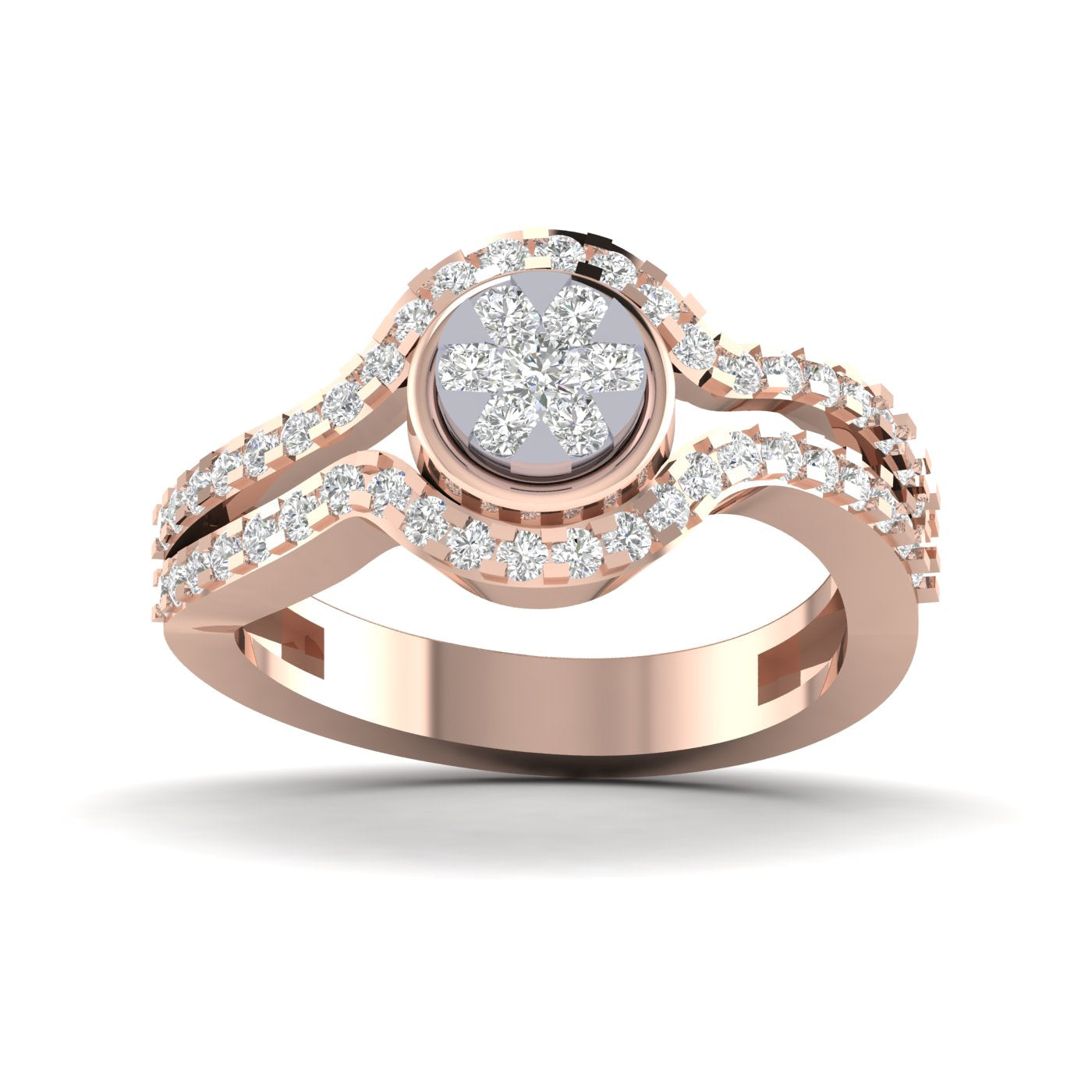 Glimmering Floral Diamond Ring