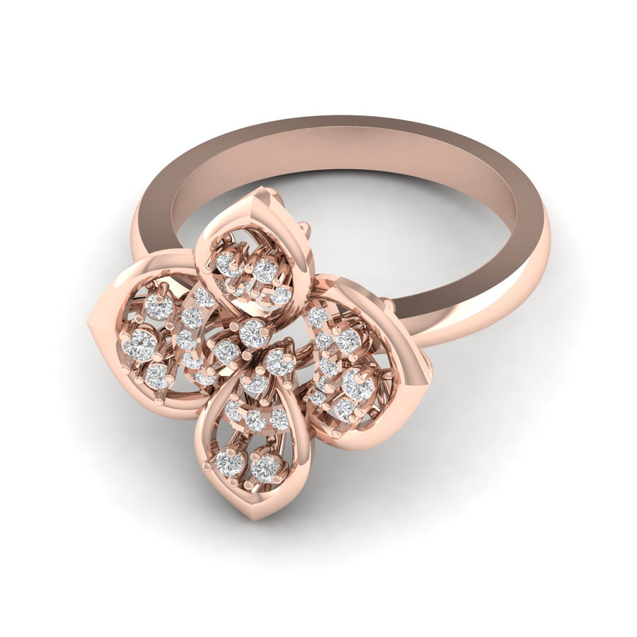 Grunge Floral Diamond Ring
