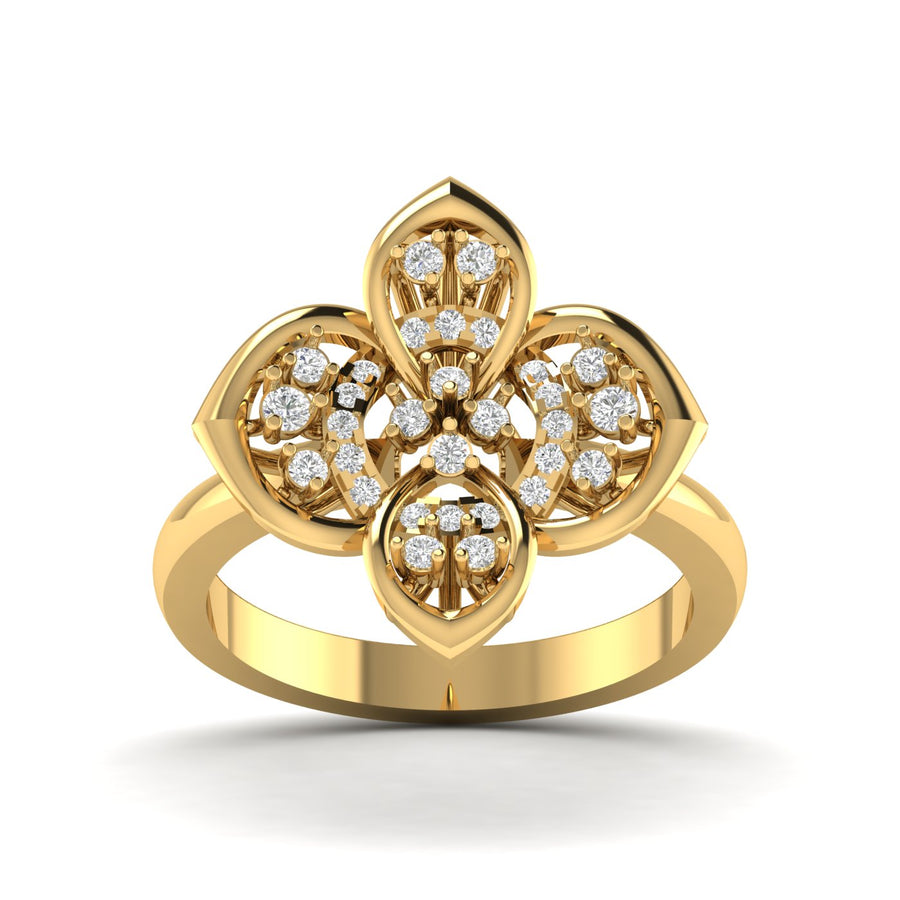 Grunge Floral Diamond Ring