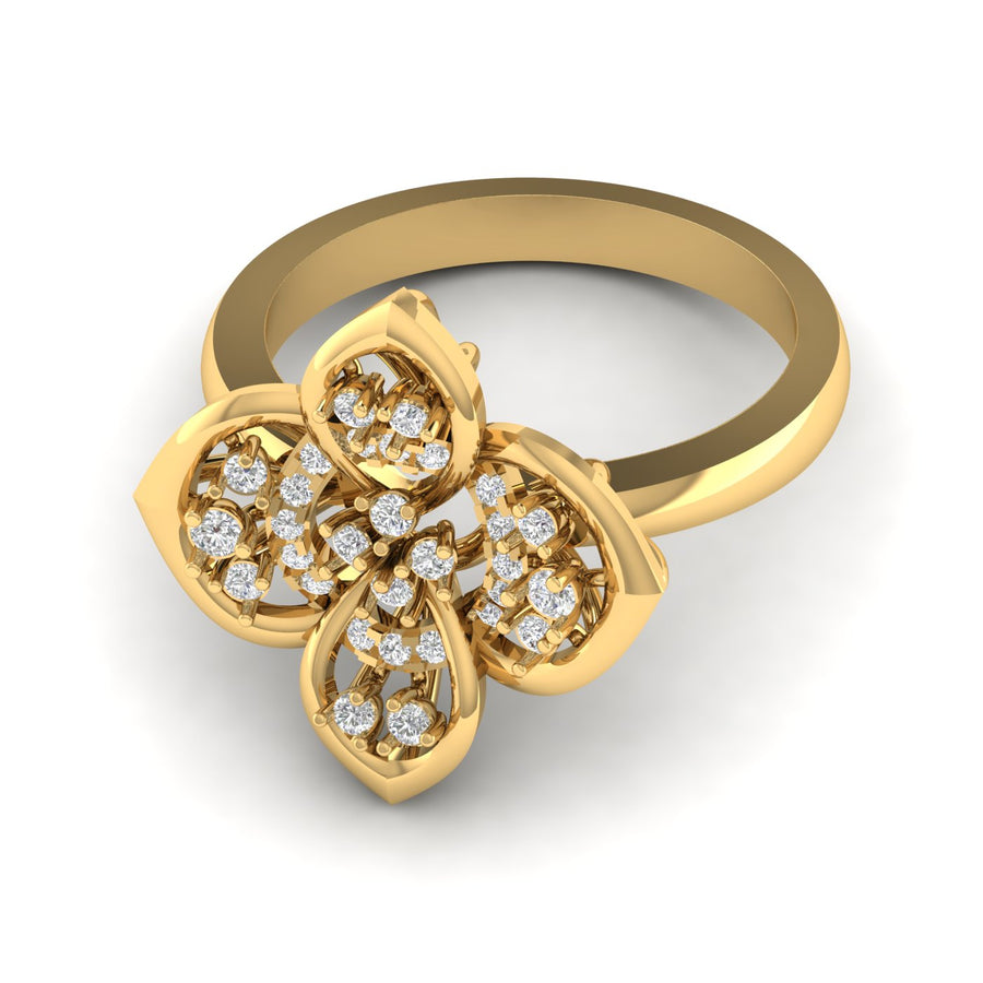 Grunge Floral Diamond Ring