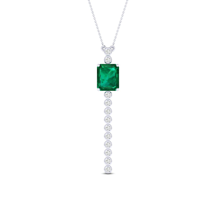 Charming Emerald Diamond Necklace