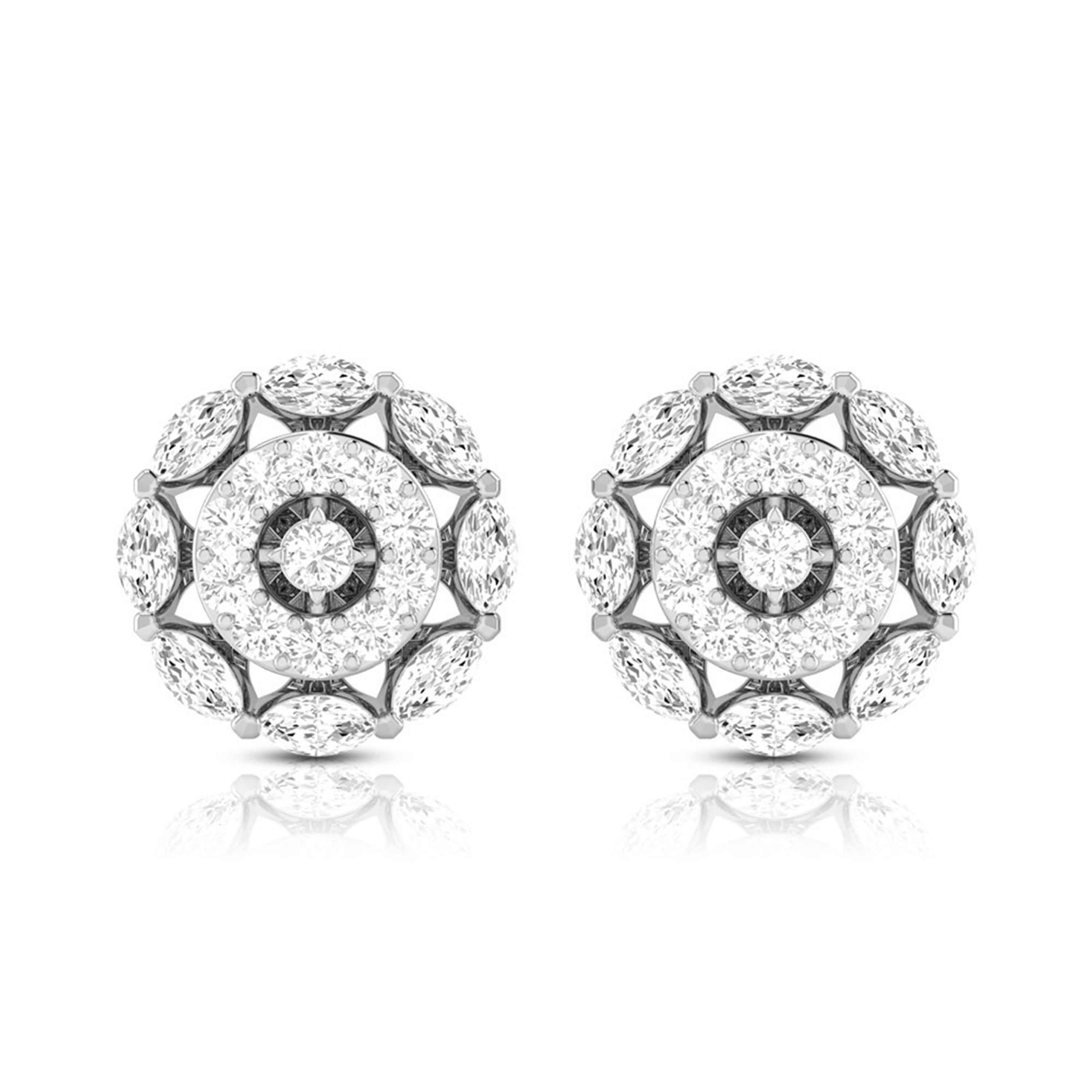 Gleaming Diamond Wheel Earrings