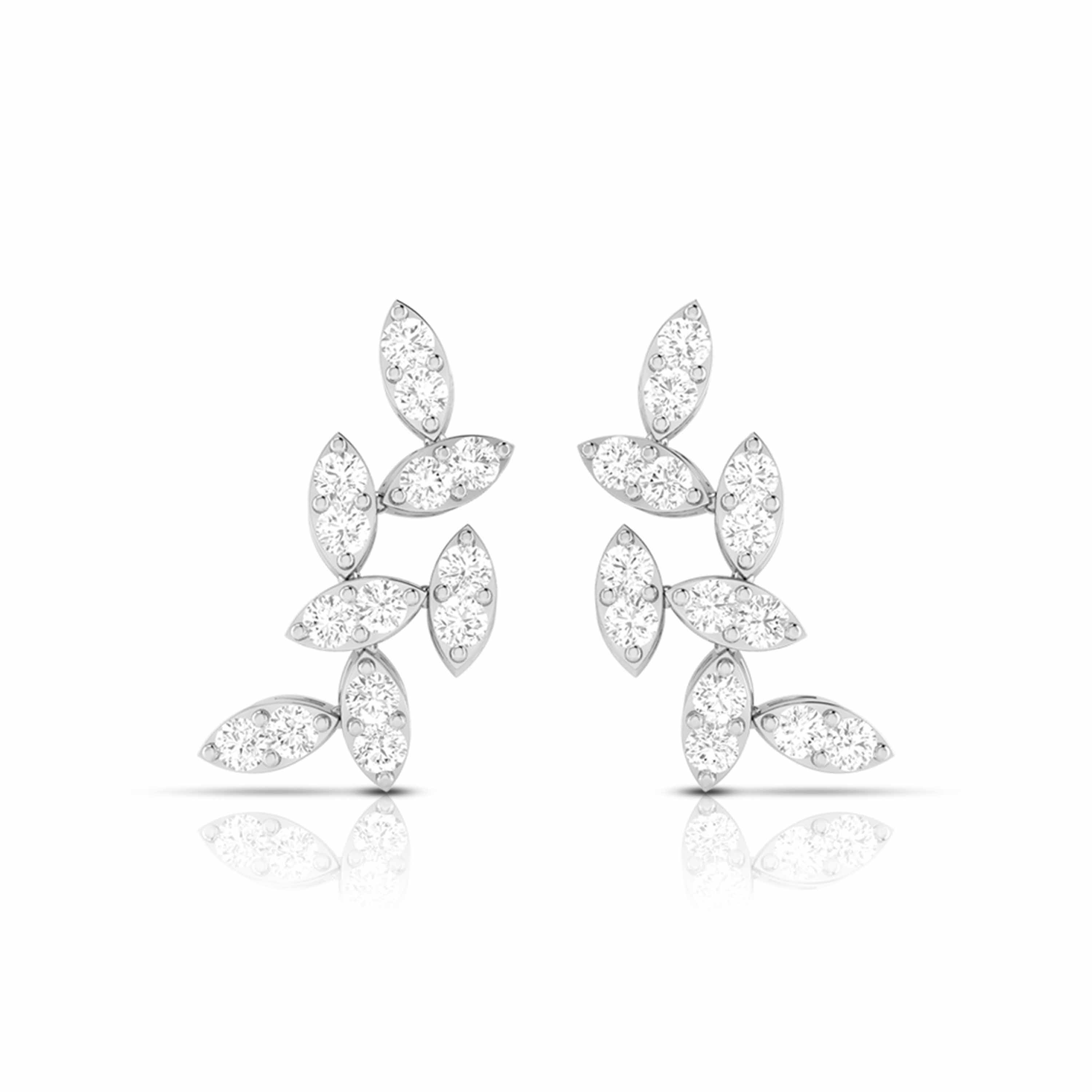 Leafy Cascade Diamond Earrings