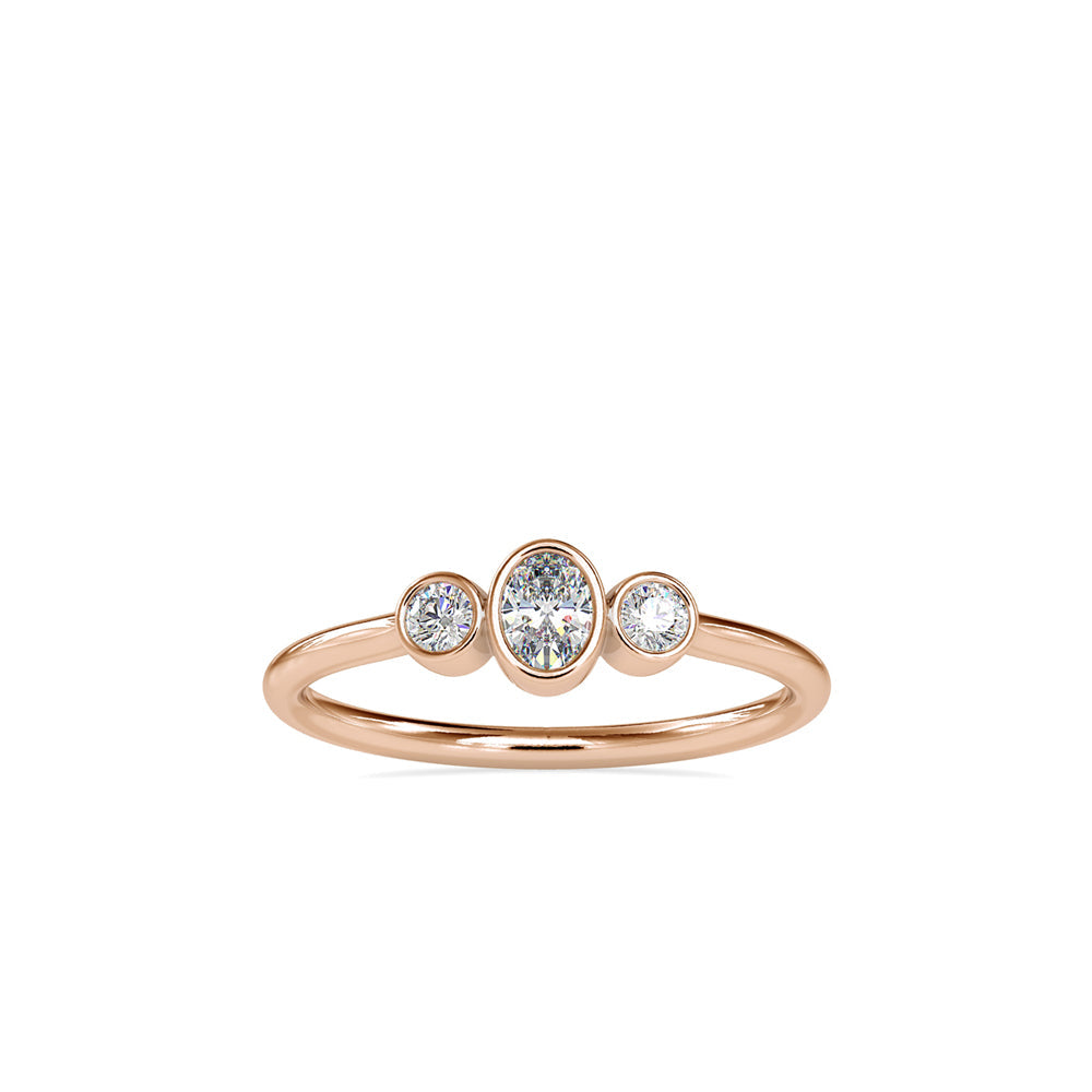 Bezel-Setting, Three Stone Diamond Ring