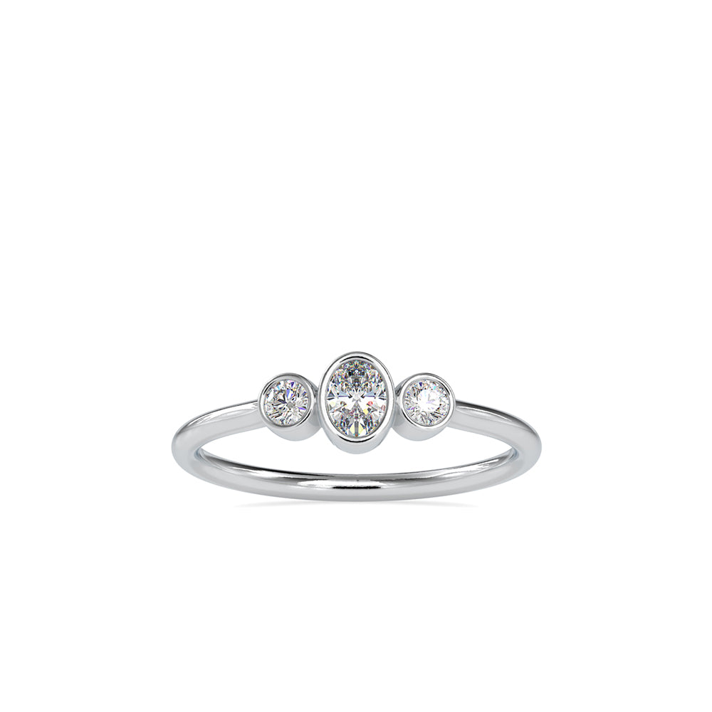 Bezel-Setting, Three Stone Diamond Ring