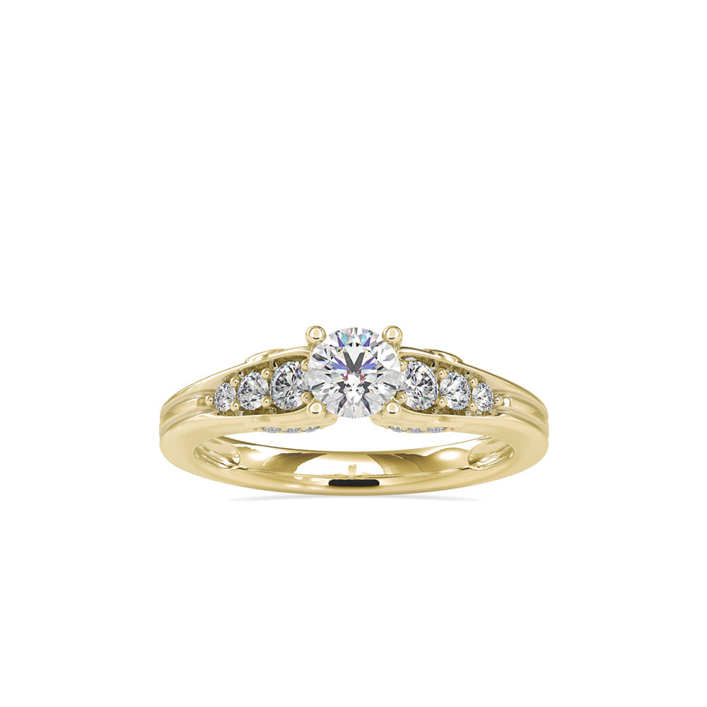 Round Cathedral Diamond Ring