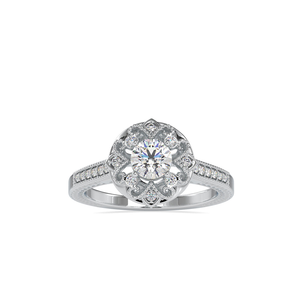 Round Cathedral Diamond Ring