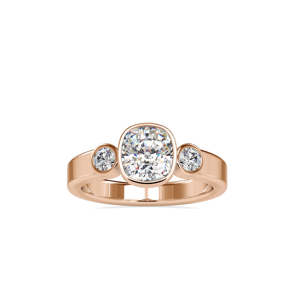 Three-stone Bezel setting Diamond Ring