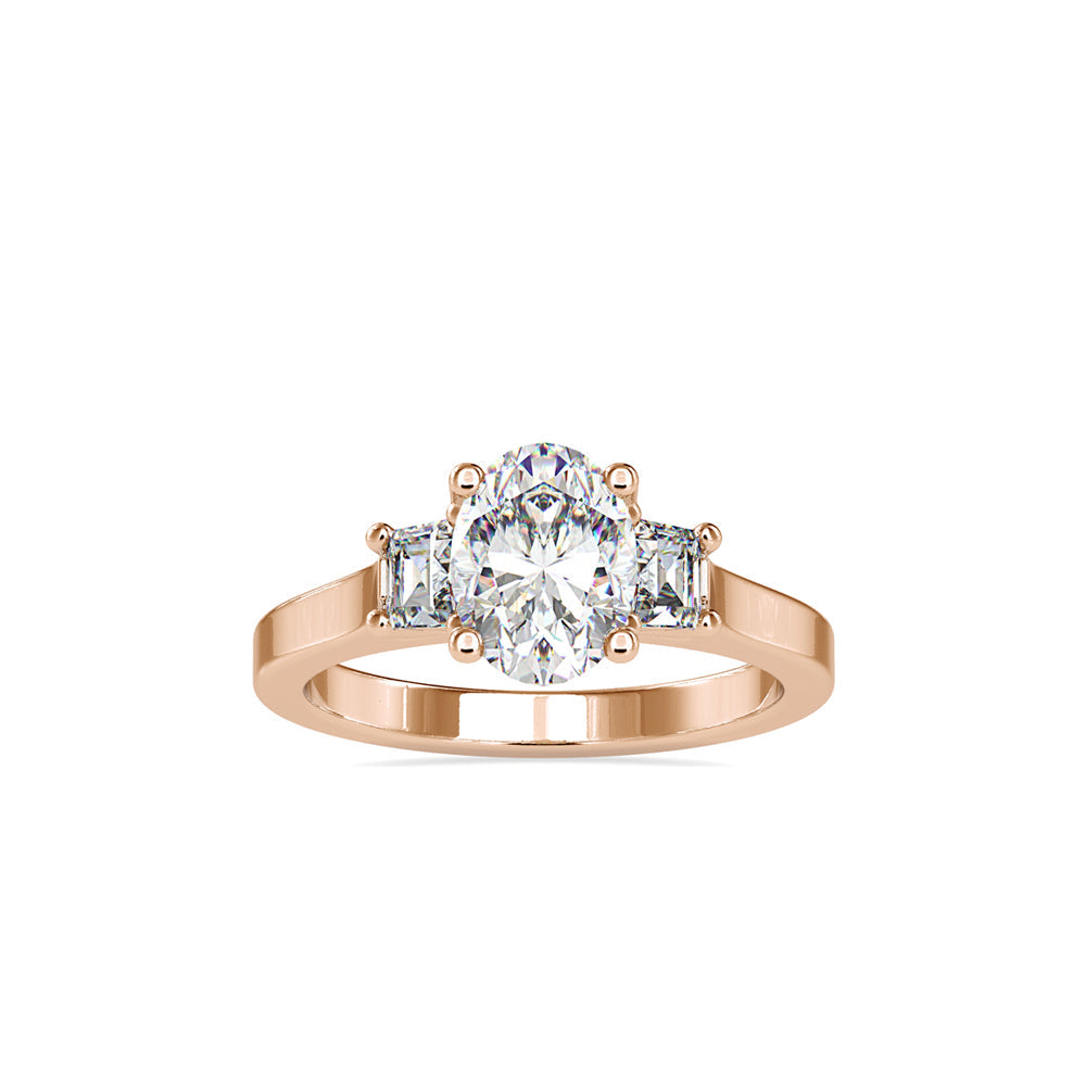 Cathedral Oval-Emerald Diamond Ring