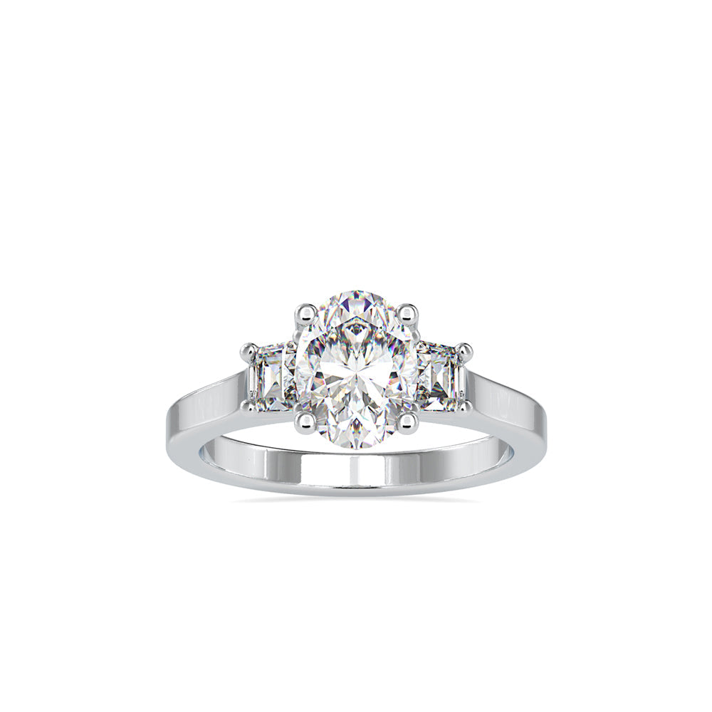 Cathedral Oval-Emerald Diamond Ring